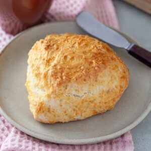 Kefir bread roll on a plate.