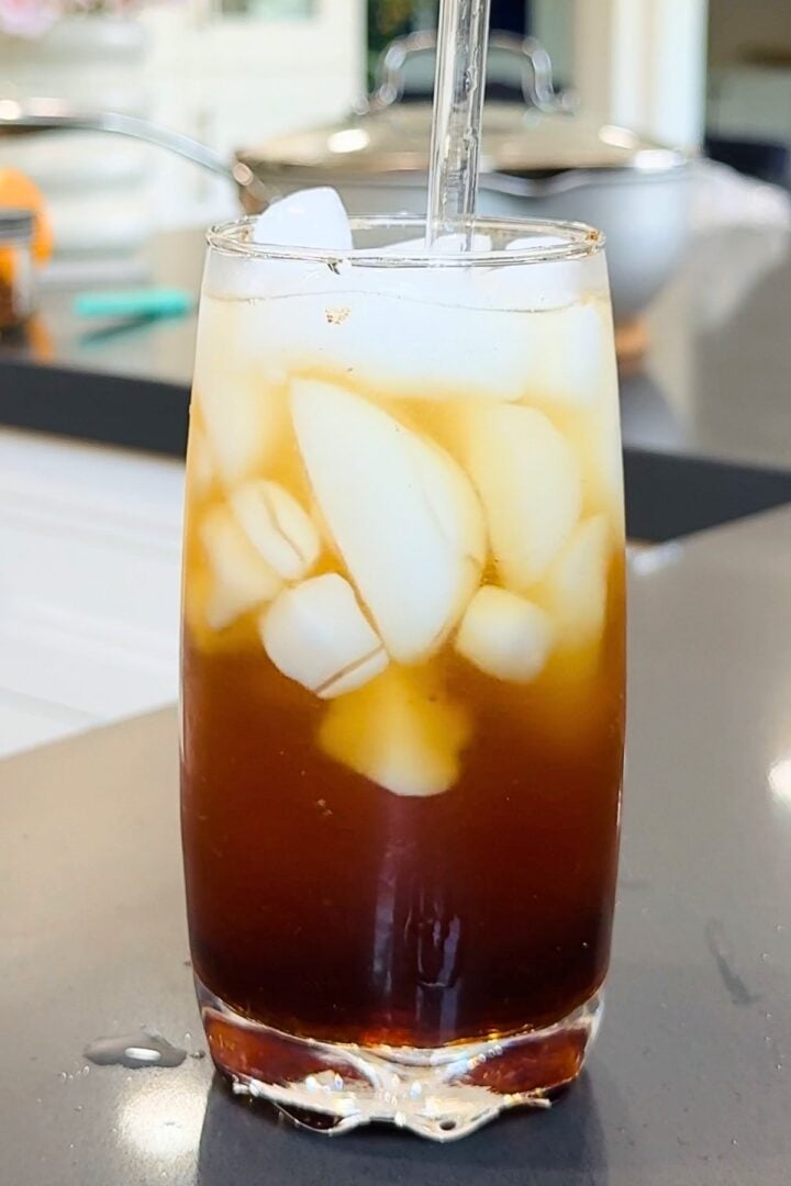 Glass of iced coca cola.