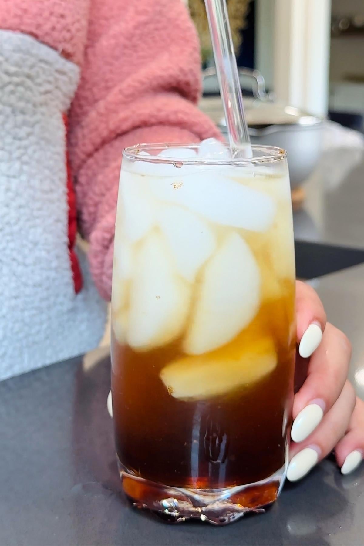 Homemade Coca-Cola recipe with ice.