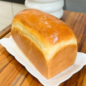Wonder bread loaf on a white plate.