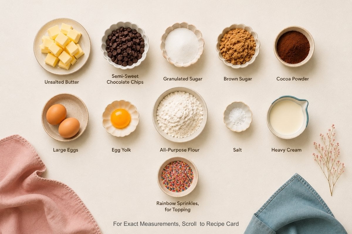 Ingredients for homemade cosmic brownies.